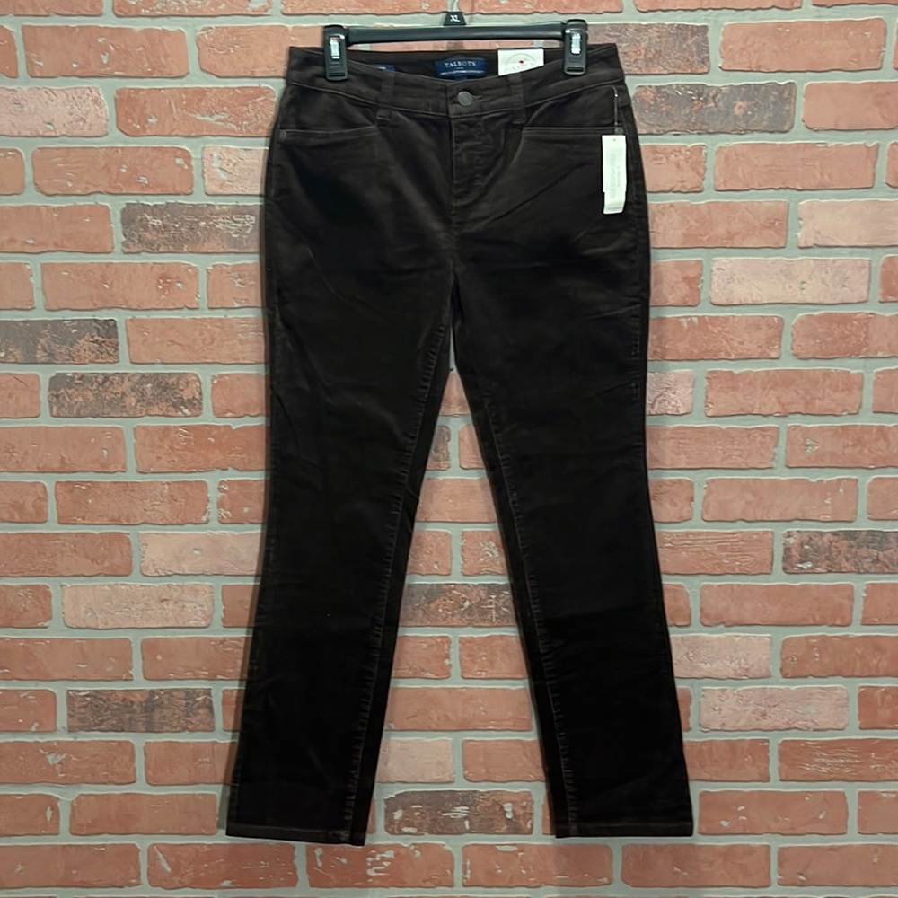 NWT Talbots brown corduroy pants size 4P Straight